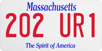 MA license plate 202UR1