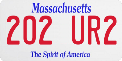 MA license plate 202UR2