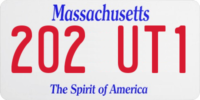 MA license plate 202UT1