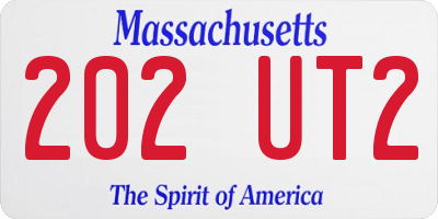 MA license plate 202UT2