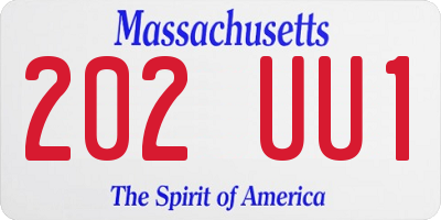 MA license plate 202UU1