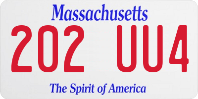 MA license plate 202UU4