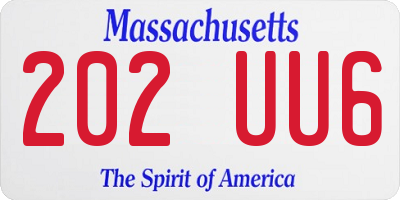MA license plate 202UU6