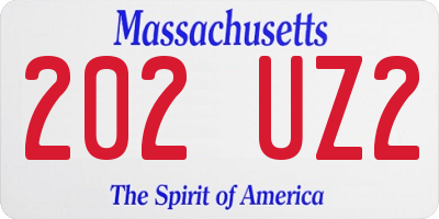 MA license plate 202UZ2