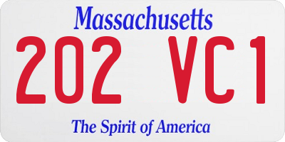 MA license plate 202VC1