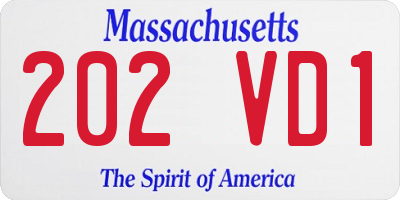 MA license plate 202VD1