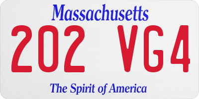 MA license plate 202VG4