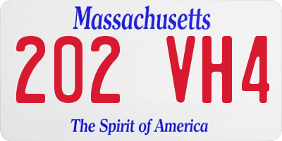 MA license plate 202VH4