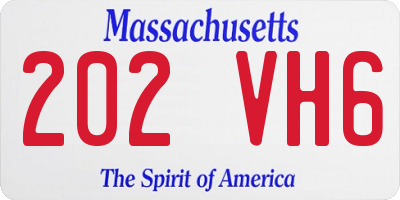MA license plate 202VH6