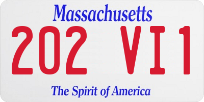 MA license plate 202VI1