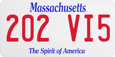 MA license plate 202VI5