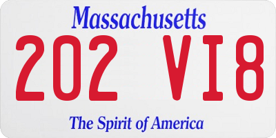 MA license plate 202VI8