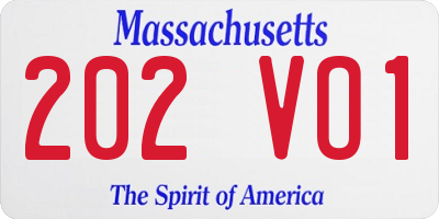 MA license plate 202VO1