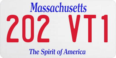 MA license plate 202VT1