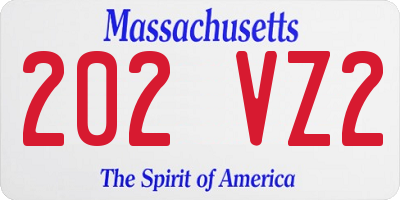 MA license plate 202VZ2