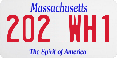 MA license plate 202WH1