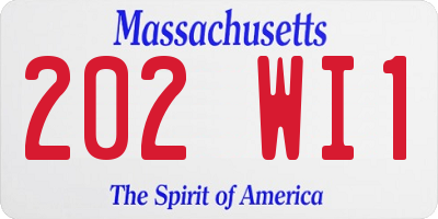MA license plate 202WI1