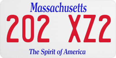 MA license plate 202XZ2