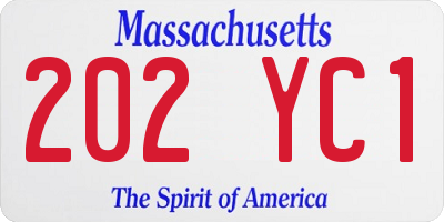 MA license plate 202YC1