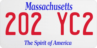 MA license plate 202YC2