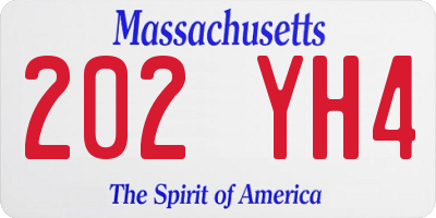 MA license plate 202YH4