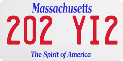 MA license plate 202YI2