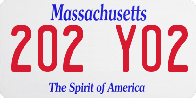 MA license plate 202YO2