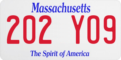MA license plate 202YO9