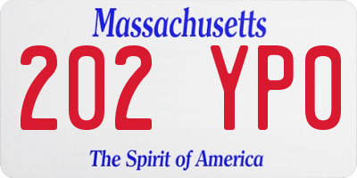 MA license plate 202YP0