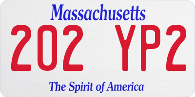 MA license plate 202YP2