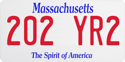 MA license plate 202YR2