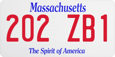 MA license plate 202ZB1