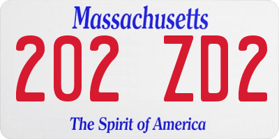 MA license plate 202ZD2