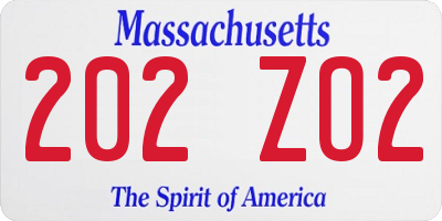 MA license plate 202ZO2