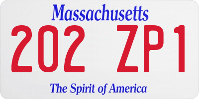 MA license plate 202ZP1