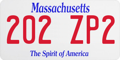 MA license plate 202ZP2