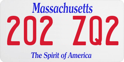 MA license plate 202ZQ2