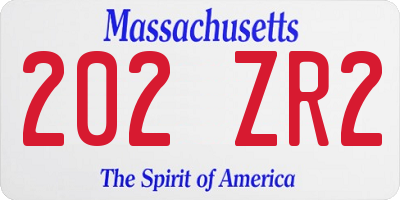 MA license plate 202ZR2