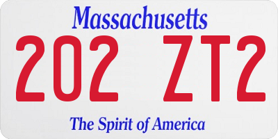 MA license plate 202ZT2