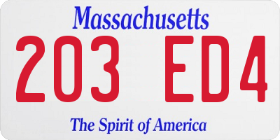 MA license plate 203ED4