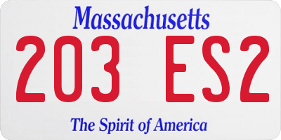MA license plate 203ES2