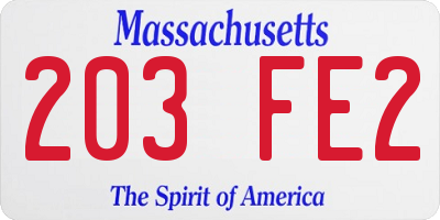 MA license plate 203FE2