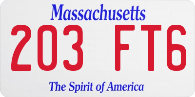 MA license plate 203FT6
