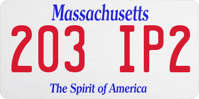 MA license plate 203IP2