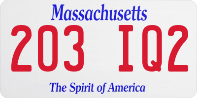 MA license plate 203IQ2