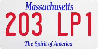 MA license plate 203LP1