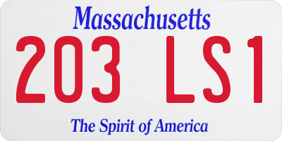 MA license plate 203LS1