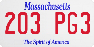 MA license plate 203PG3