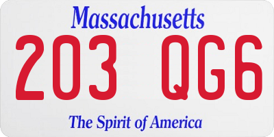 MA license plate 203QG6