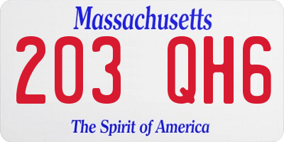 MA license plate 203QH6